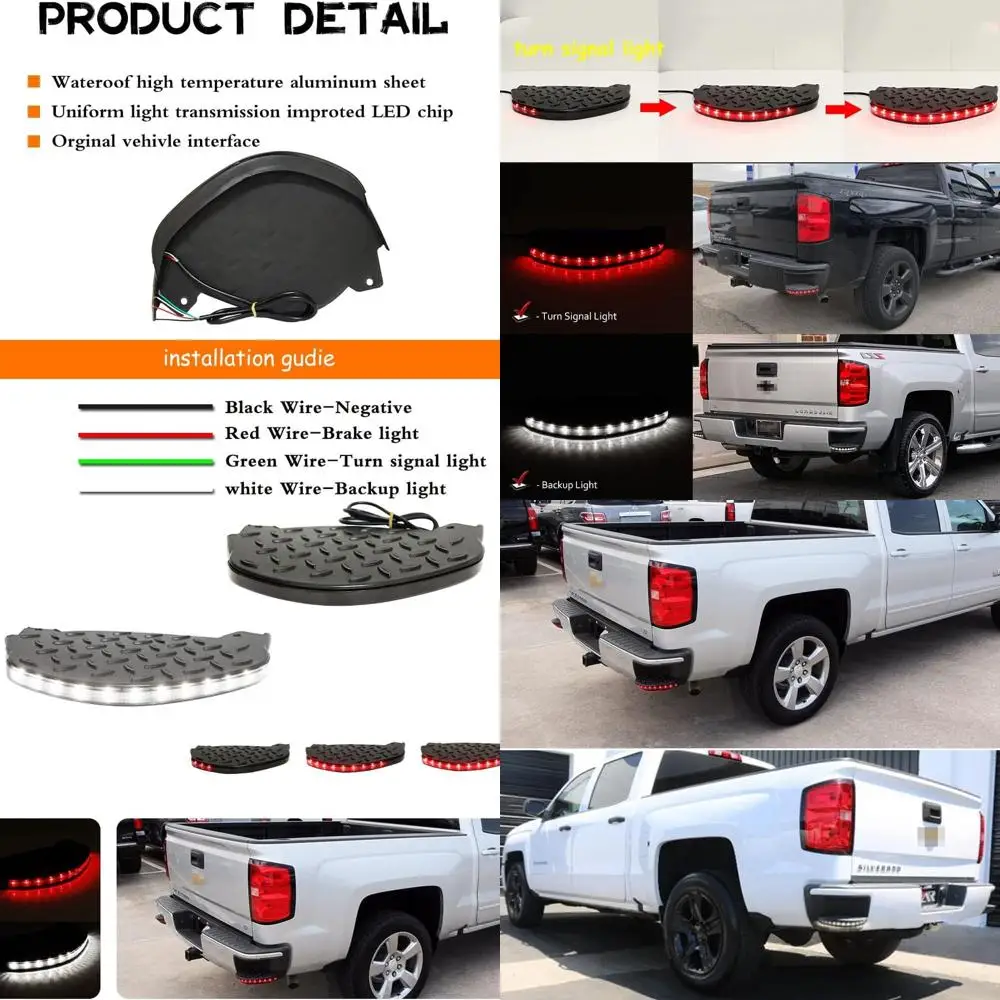 

Универсальные светодиодные дымчатые линзы, задний бампер, ступенчатая угловая вставка, подсветка для Silverado Sierra 2014-2019 годов, номеры GM1138101 и GM1