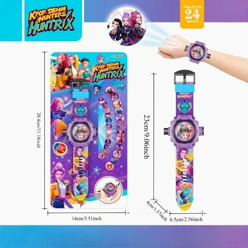 

Hot New K-POP Demon Hunters projection watch 24 images children's electronic glowing toy decoration birthday gift
