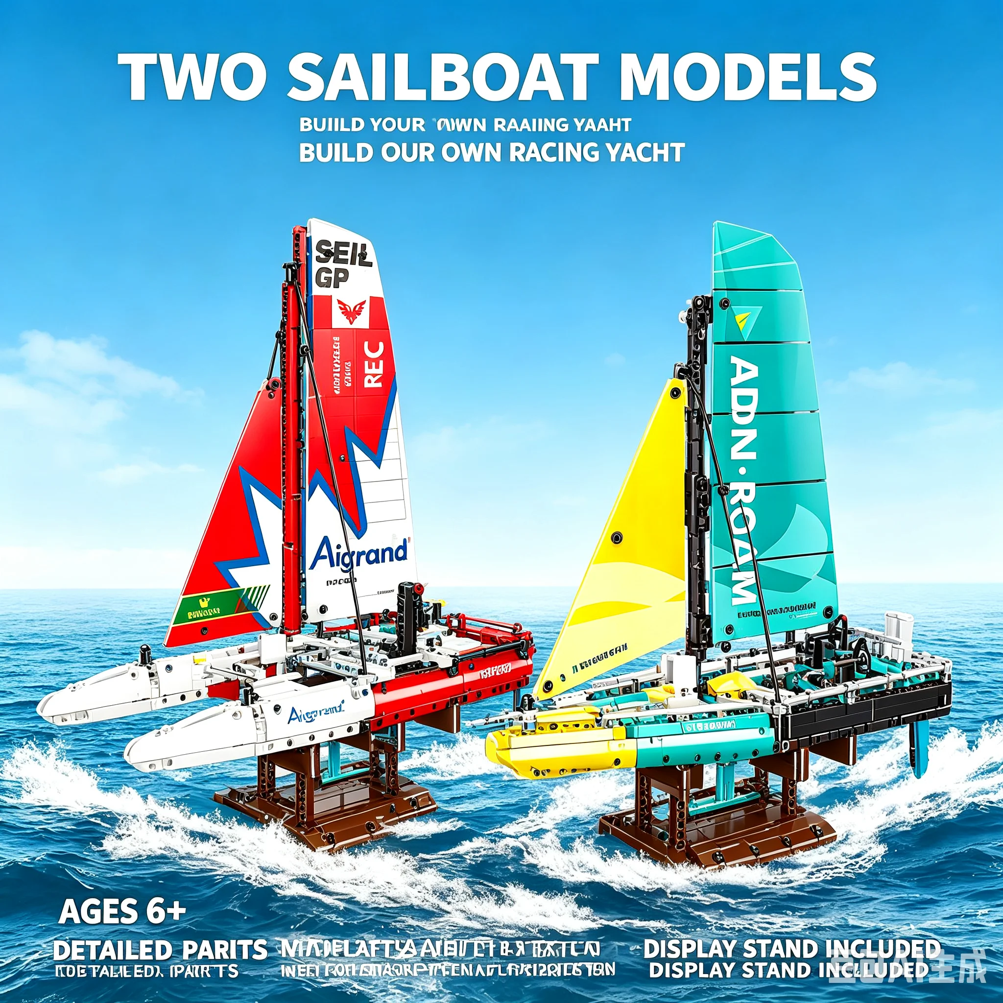 Sailboat Model Assembly Toy Blocks Gift for Boys Educational Intelligence Building Plaything