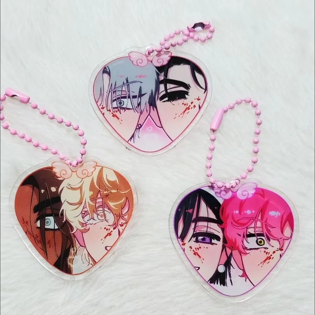 새로운 '에일리언 스테이지' 주변기기 키체인 '이반 틸' 하트 모양 학교 가방 펜던트 선물 컬렉션