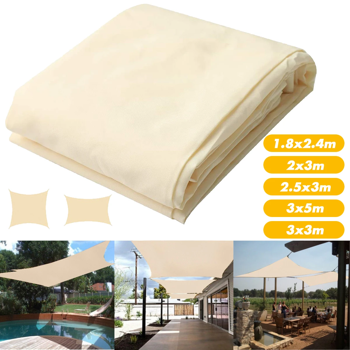 Waterproof Sun Shelter Triangle Sunshade Protection Outdoor Cover Garden Patio Pool Shade Sail Awning Camping Sun Shade 420D