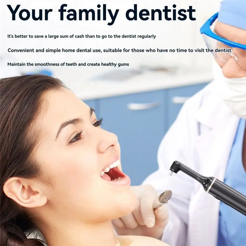 A98I-مجموعة تلميع الأسنان الكهربائية مجموعة تفتيح الأسنان الكهربائية مجموعة أدوات التنظيف للاستخدام العائلي مع 5 رؤوس