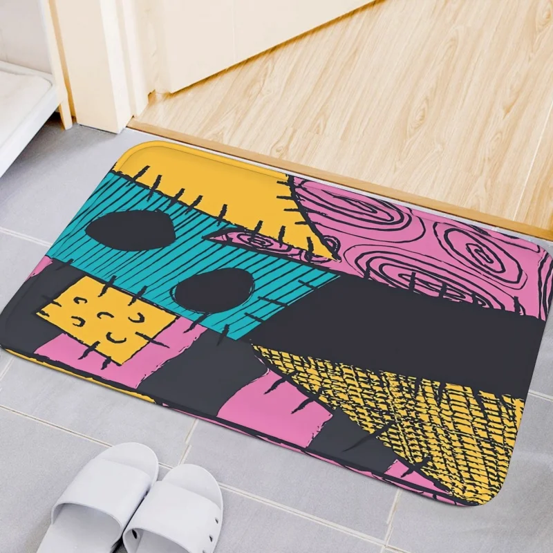1PC Mexican Skeleton Guitar Cactus Print Doormat Non Slip Washable Entrance Rug Halloween Front Door Floor Mat Home Decor