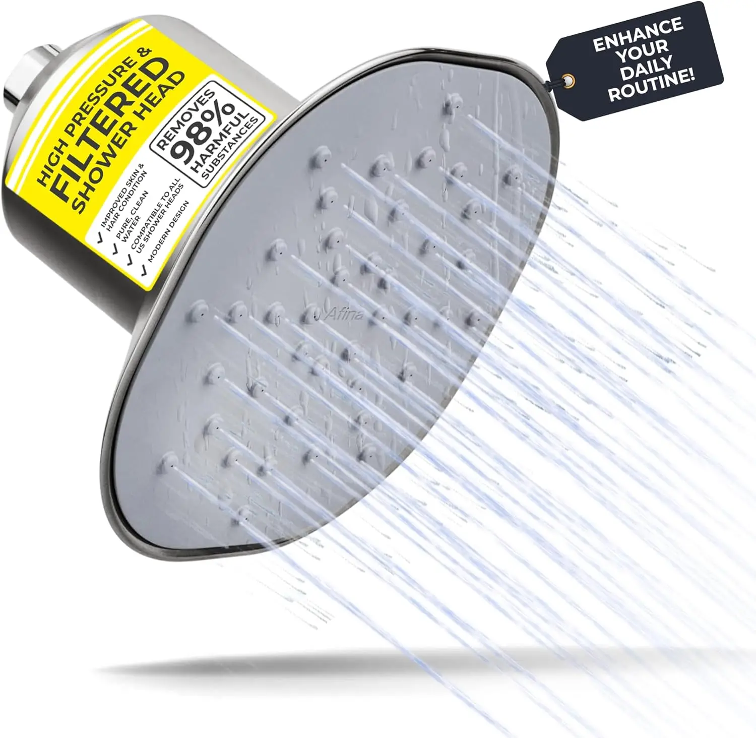 Filtered Shower Head | High Pressure Shower - Reduces Dry Itchy Skin, Dandruff, Eczema, Improves Condition of your Skin