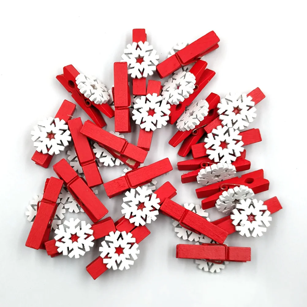 25 قطعة مقاطع خشبية تصميم ندفة الثلج الصغيرة مشابك الغسيل الزخرفية لملف ورق الصور ملاحظة الموثق عرض غرفة النوم مكتب المنزل #5