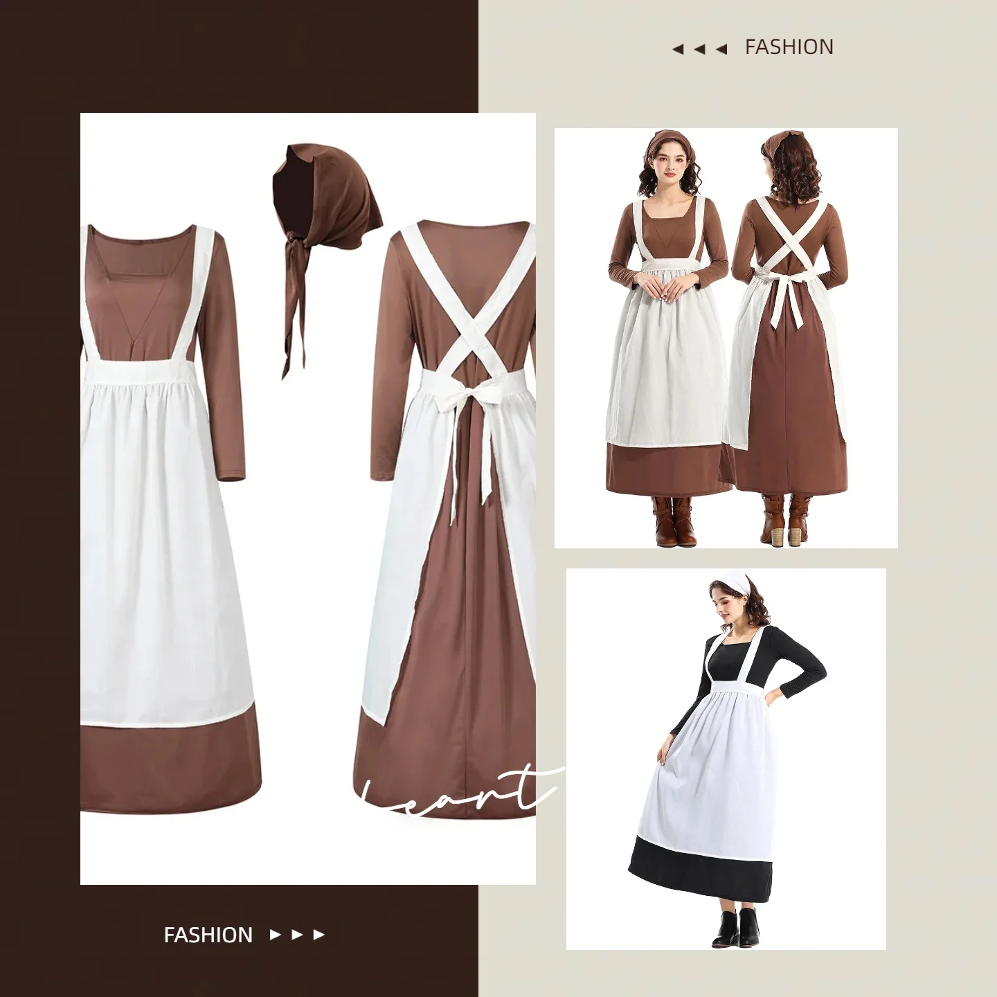 

Halloween Costume European Farm Women's Dress Coffee Shop Maid Cosplay Stage Costume