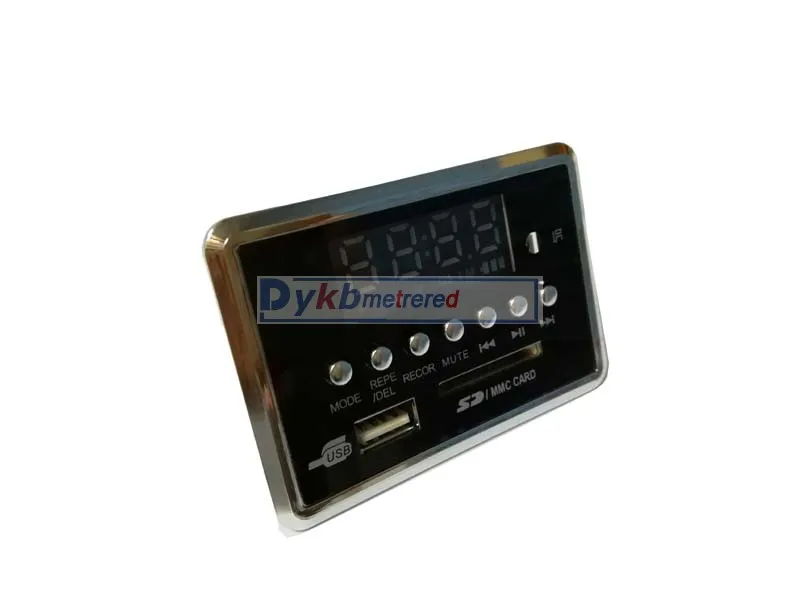 Bluetooth 5.0 MP3 WAV decoder board Audio USB music player display FM radio AUX recording W Remote control for POWER Amplifier