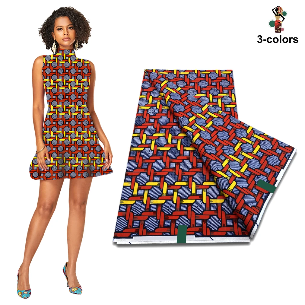 African Wax Print Fabric High Quality Ankara Wax Real Fabric 100%Cotton Soft Nigeria Guaranteed Veritable Real Wax Women Dresses