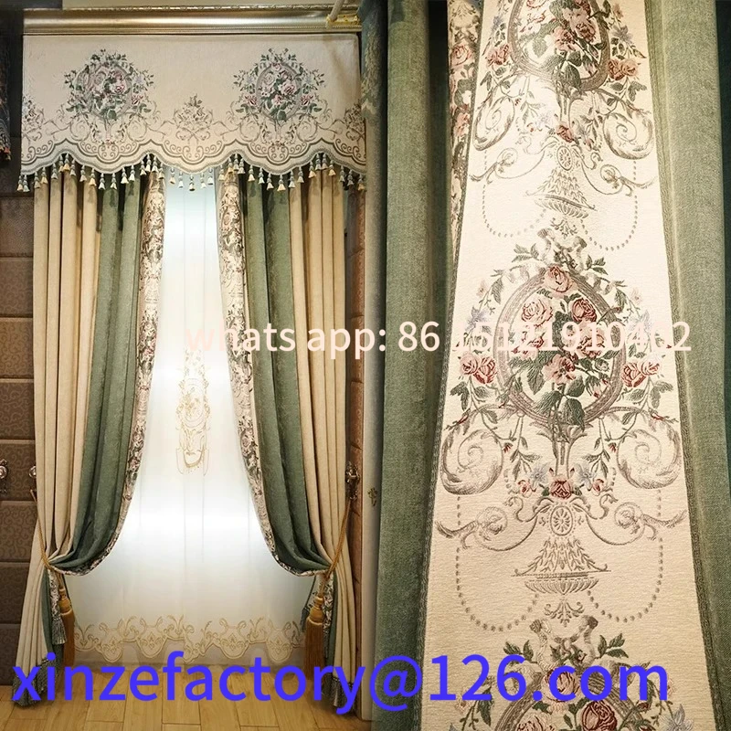 

Customizable Custom European Style Blackout Curtains for Living Room Bedroom with Thickened Chenille Cotton