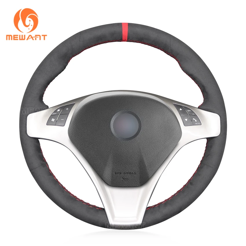 MEWANT Black Alcantara Car Steering Wheel Cover for Alfa Romeo Giulietta 2010-2014 MiTo 2008 2009-2011 2012 2013-2015