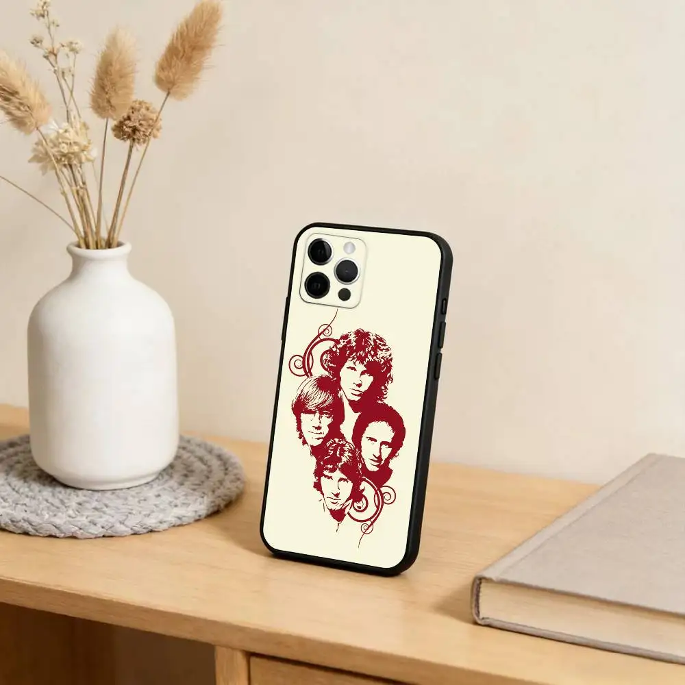 حافظة هاتف The-Doors-J-Jim-Morrison لهاتف iPhone 17,16,15,14,13,12,11 Plus,Pro Max,XS,غطاء أسود من السيليكون الناعم