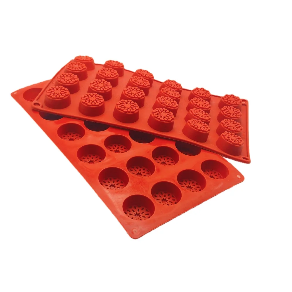 

Hot Selling 24 Hole Round Shape Silicone Chocolate Mold DIY Ice Grid Handmade Soap Mold Printing Chocolate Dessert Kitchen Tools