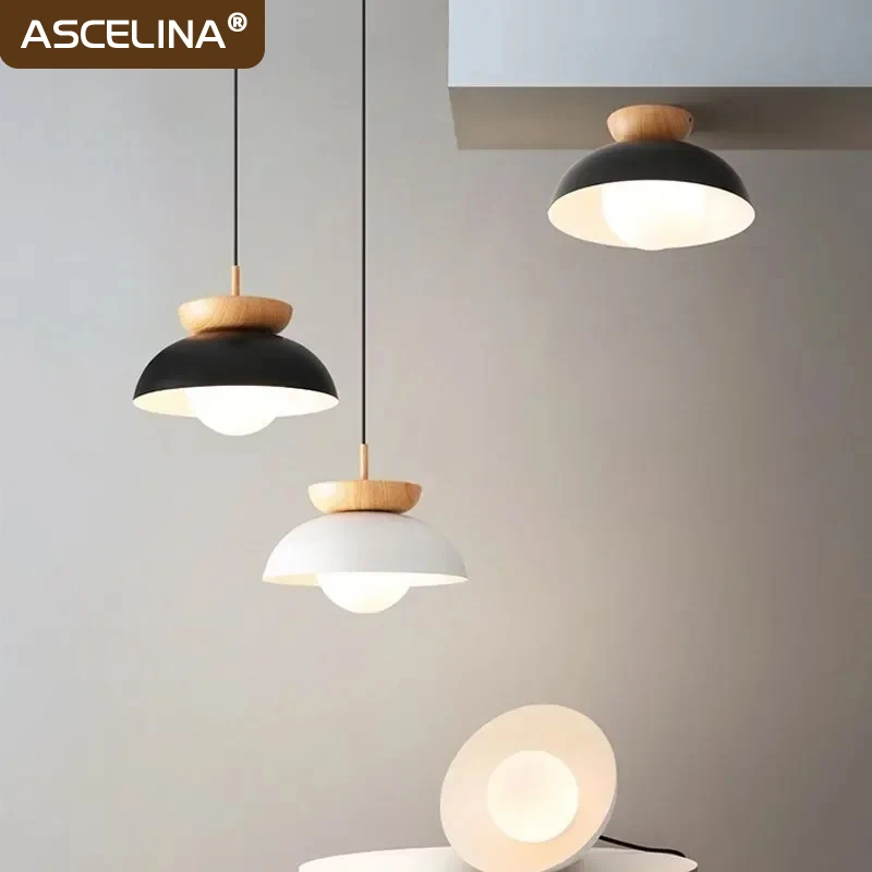 Madeira LED Teto Pingente Lâmpadas Luzes modernas para corredor Varanda Entrada Escada vestiário Nordic Home Decor Luminárias