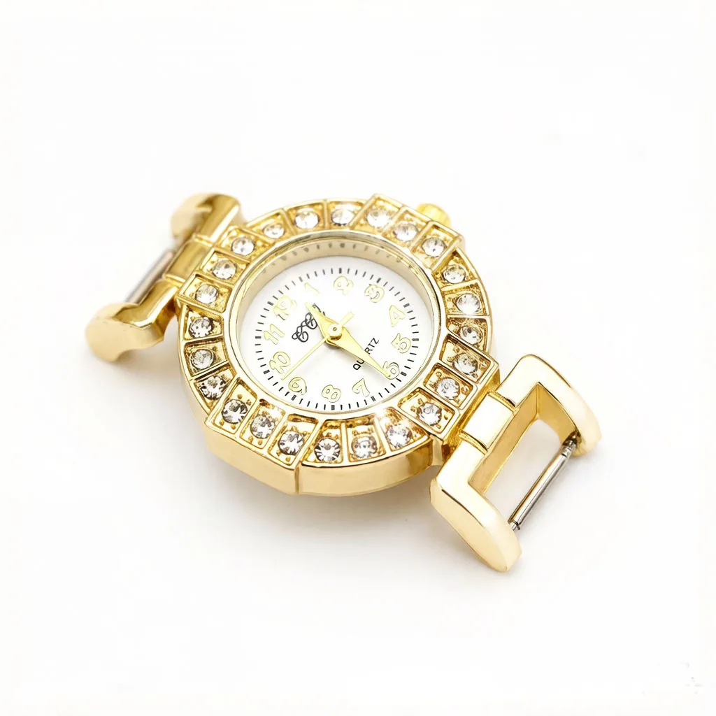 Shsby Diy personality Golden Watch header matching jewelry Small black flowers watch table Watch accessories wholesale