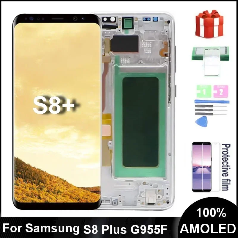 SUPER AMOLED S8 + tela LCD para Samsung Galaxy S8 Plus LCD G955 G955F G955U G955F/DS Display Touch Screen Digitador Assembléia