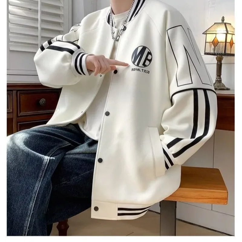 Men\'s Oversized Hooded Pockets Cargo Jacket Men\'s Clothing Autumn Winter Japanese Fashion Loose Male Coat Hooded Baseball Jersey