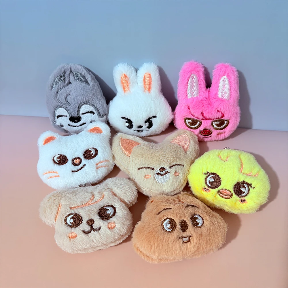 8pcs Cute Animal Designs Mini Keychain Plush Cartoon Stuffed Animal Doll Keyring KPOP Fans Gift Cute Pendant Birthday Gifts image 6