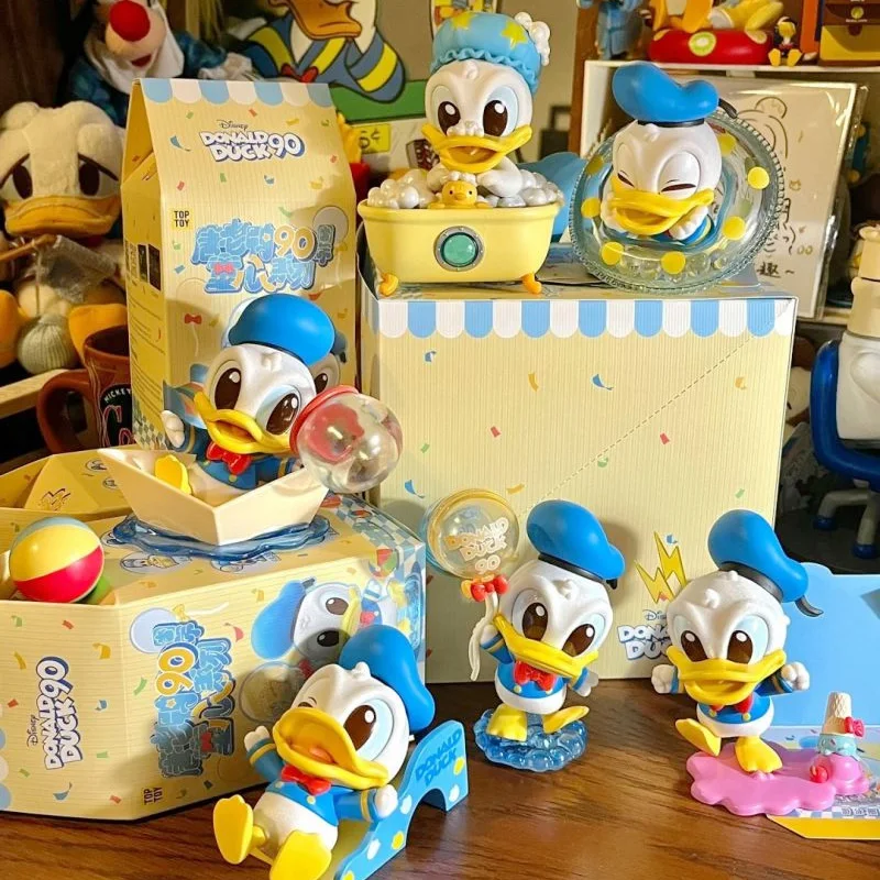 Disney Donald Duck 90th Anniversary Childlike Innocence Blind Box Anime Figure Model Decor Action Figurine Children Gift Toys