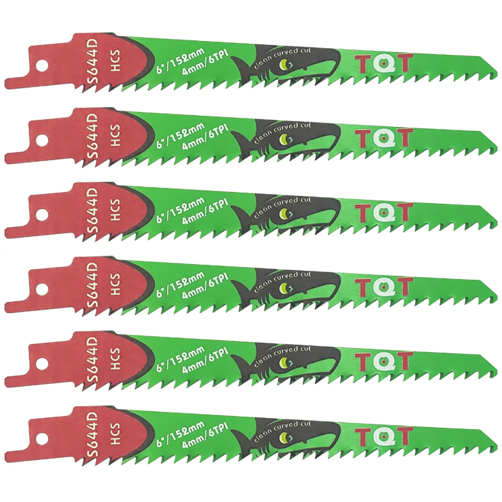 5-10-20-Piece S644D Recip Saw Blades Set for Wood, 150mm 6Tpi Demolition Blades for Fast Cutting in Lumber, Pruning & Pvc Pipes