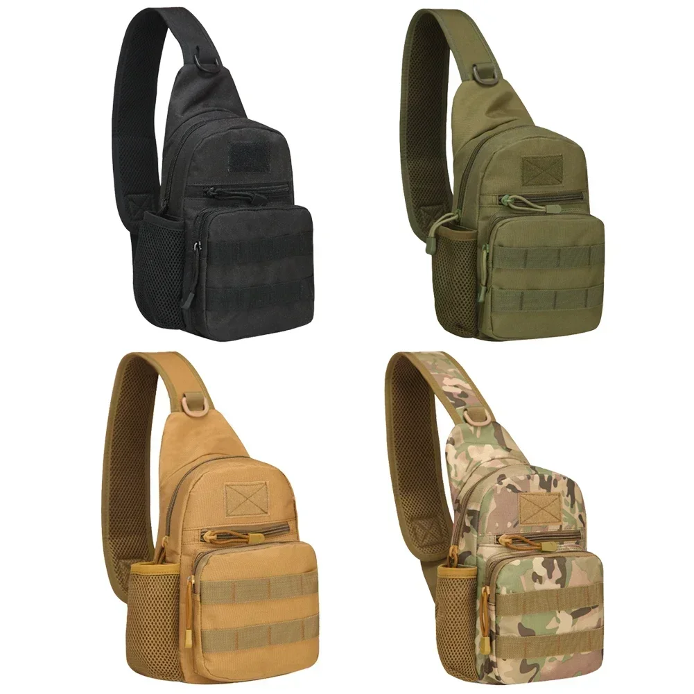 Small Outdoor Tactical Camouflage Kettle Chest Bag molle pouch  Hiking Backpack  Nylon Hunting Fishing Camo Hiking Shoulder Bag