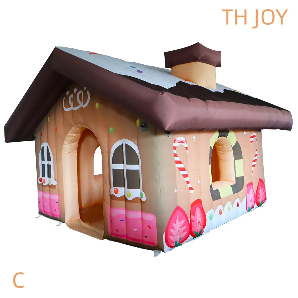 Schnelles Luftschiff zur Tür, Santa Grotto House aufblasbares Weihnachtshauszelt für die Weihnachtsdekoration im Freien