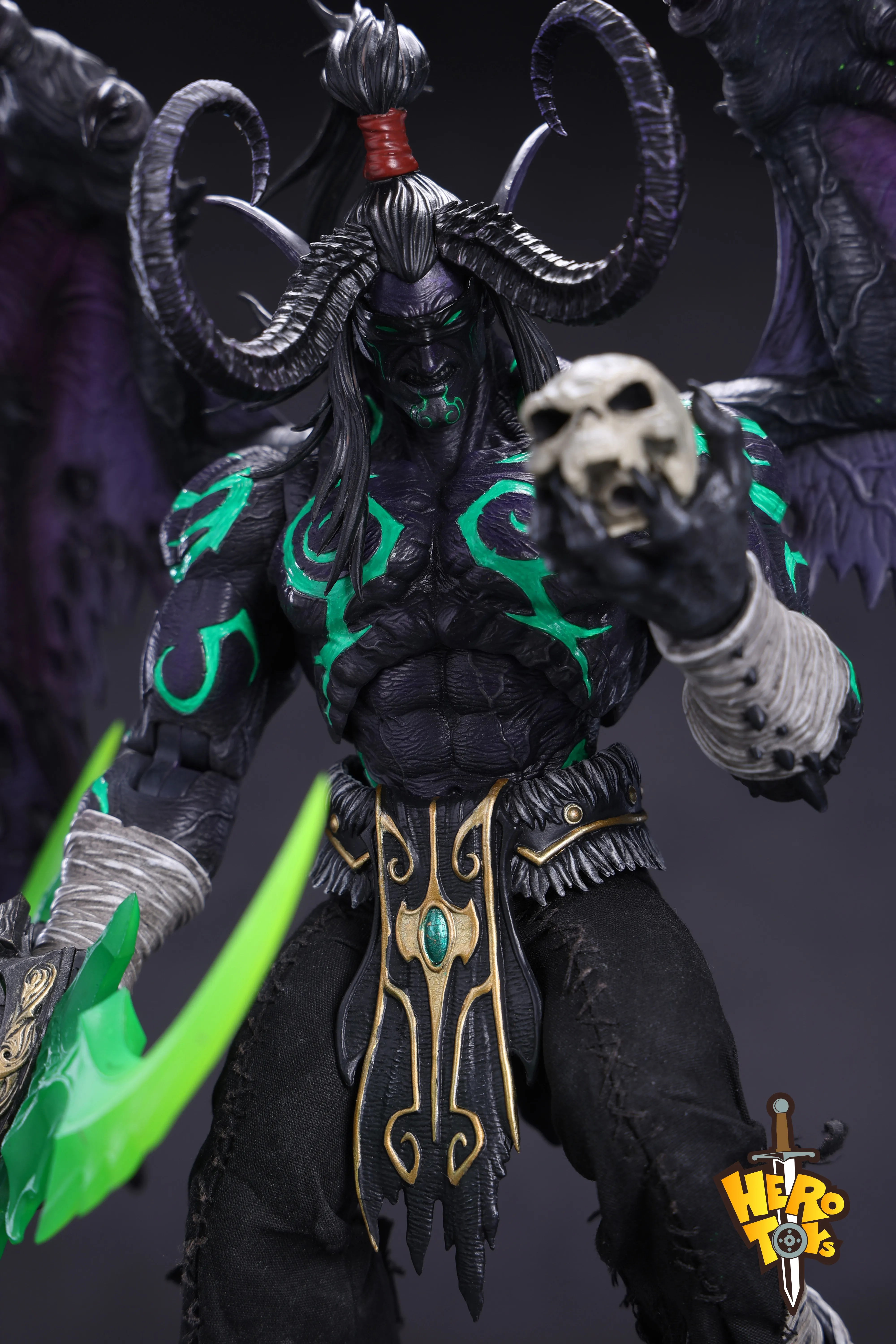 Herói brinquedos 1/10 escala soldado masculino demônio caçador preto illidan stormrage conjunto completo cerca de 24cm figura de ação brinquedos modelo colecionável