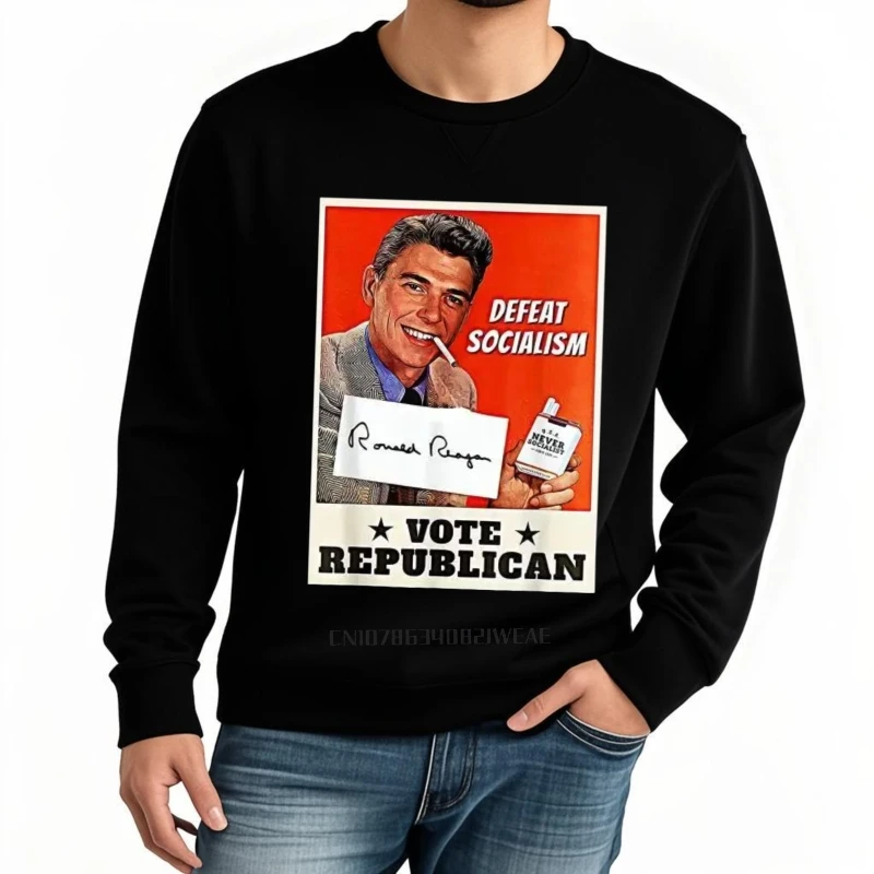 الرجال الملابس رونالد ريغان الهزيمة الاشتراكية التصويت الجمهوري هوديس النساء الذكور خمر الجرافيك هودي سترة الموضة الخريف #1