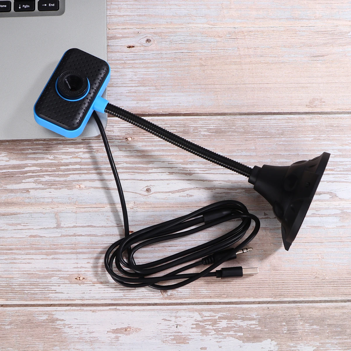 

Hd 0.3Mp Webcam With Mic Usb Flexible Plug Play For Laptop Desktop Video Conference Net Course Live Streaming Blue Color