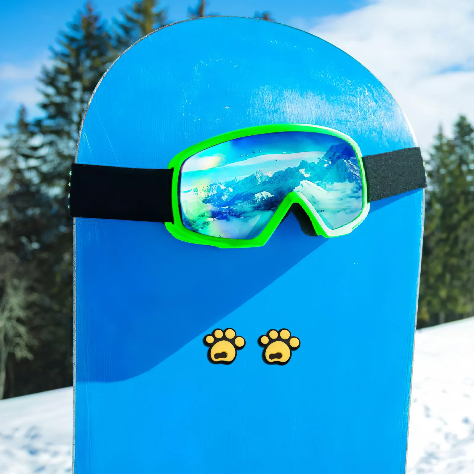 

4pcs Silicone Snowboard Nonslip Stickers Paw Shaped Anti-Skidding Cushions For Skiing Outdoor Sports Protection Accessories