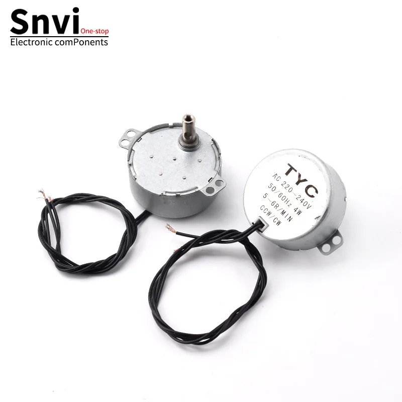 49KTYZ 4W Permanent Magnet Synchronous Motor - 220V AC, Low Speed, 5 RPM, Non-Directional PTZ Miniature Motor