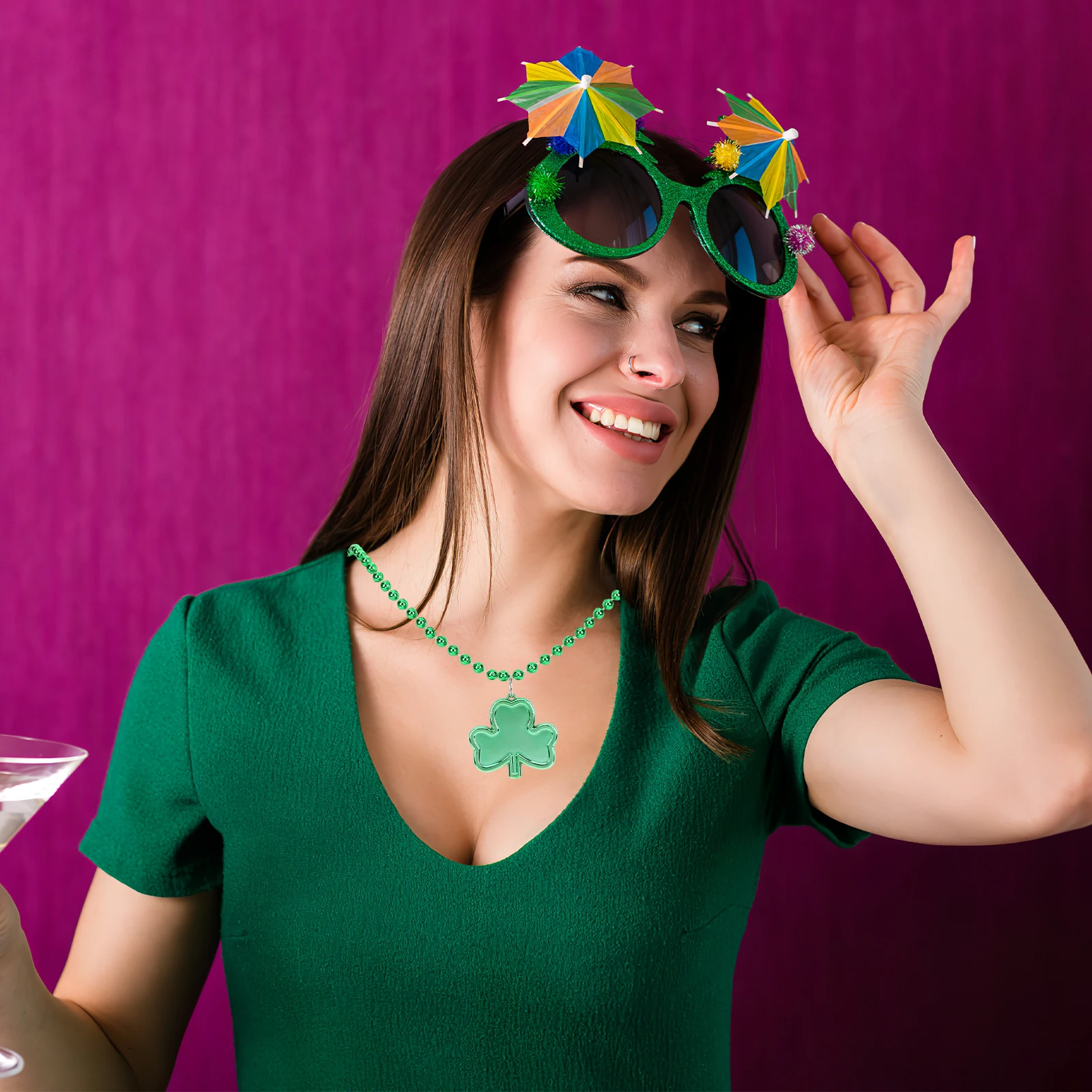 

12 Pcs Bead Necklace Clover Choker St Patricks Day Accessories Plastic Craft