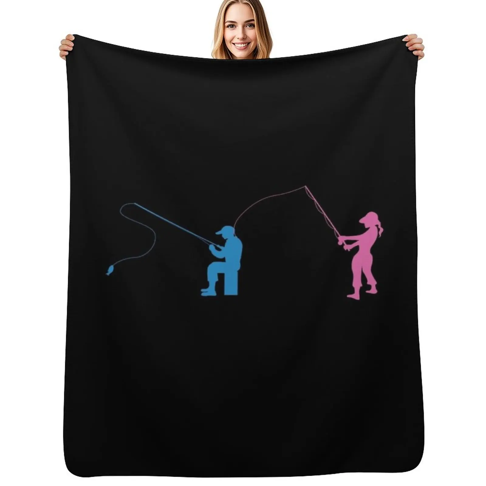 Fishing Couples Love Angling Fishermen Fish Gift Throw Blanket Polar Beautifuls Moving Cute Plaid Luxury Designer Blankets