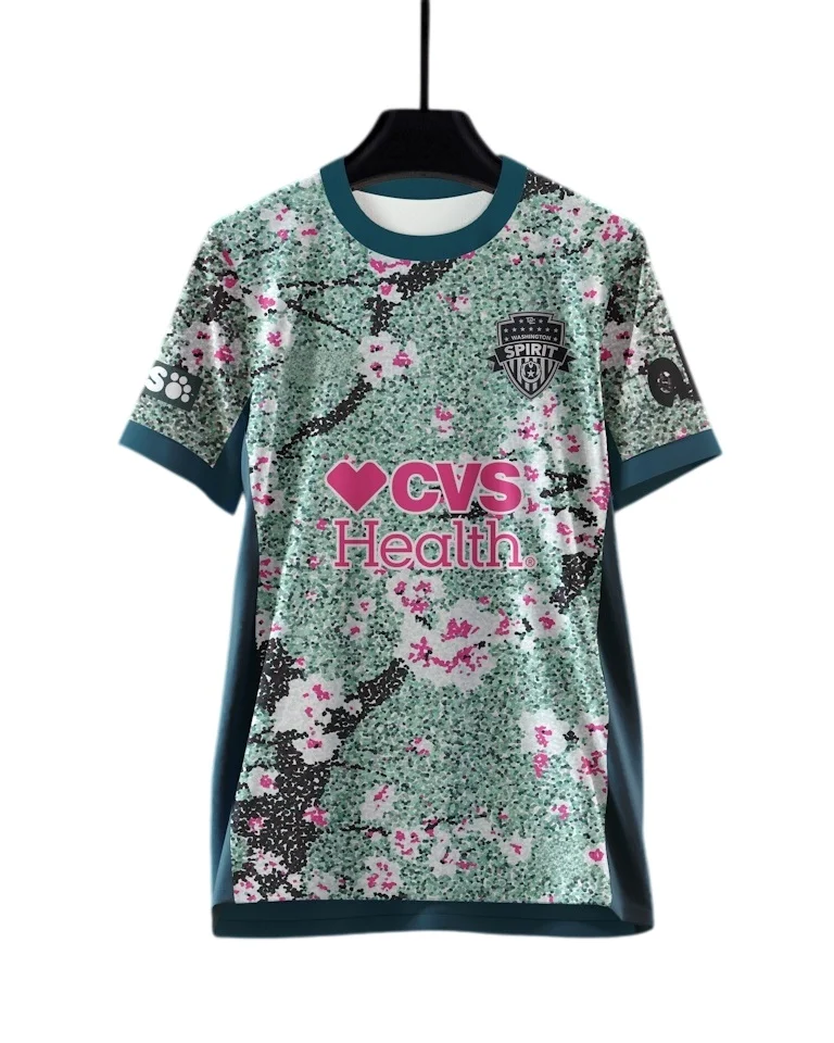 Neues Washington Spirit 3D-Druck-Fußballtrikot, atmungsaktives, schnelltrocknendes Kurzarm-T-Shirt für Herren, passende Familienkleidung – Detail 4