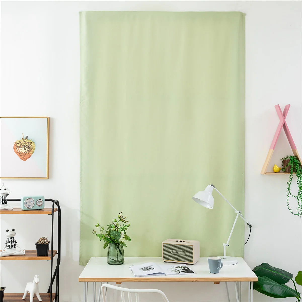 1 قطعة ستائر التعتيم 60X150 سنتيمتر الأخضر الحديثة لون نقي نافذة الستارة لا لكمة اللازمة سميكة الشمس حجب الخصوصية ديكور ل