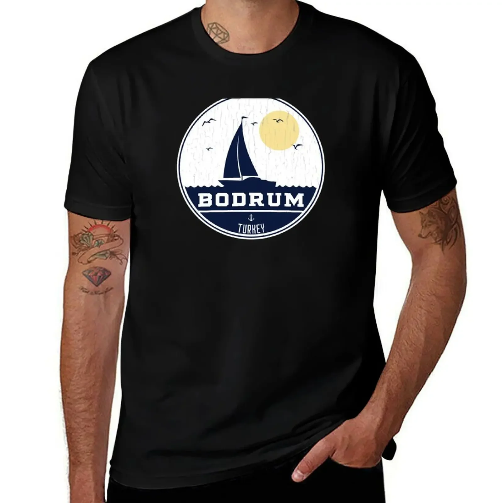 

Bodrum Turkey Sailing Design T-Shirt basketball graphic tees man clothes tops heavy weight t shirts for men