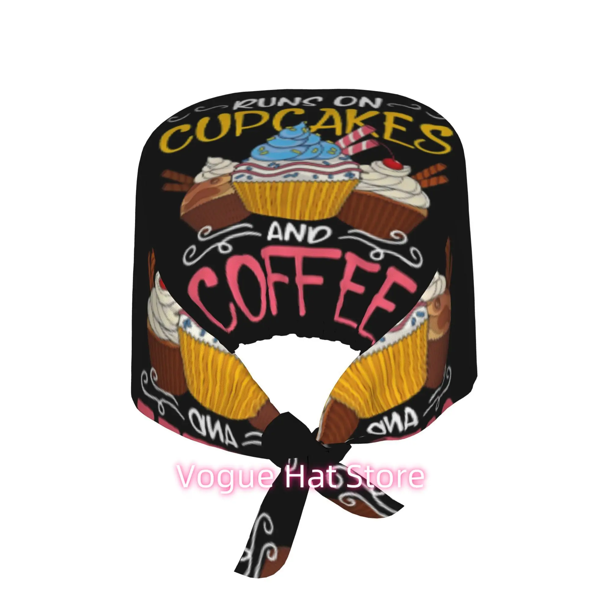 1pc Lightweight Adjustable Baker Foodie Hat with Coffee Cupcake Sweets - Colors (Coffee, Cupcake) for, Cafes, Bakeries - Unisex