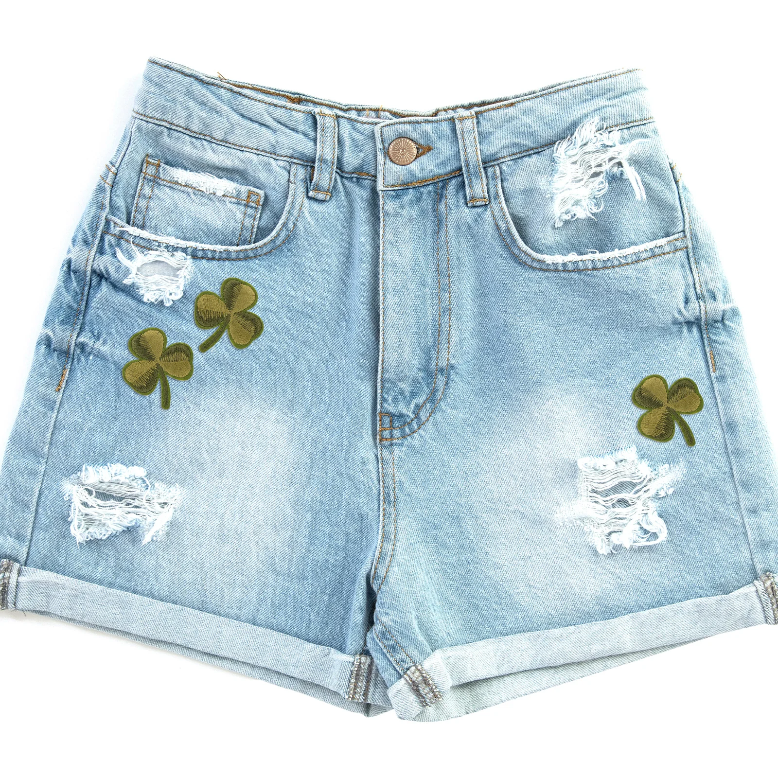 

20pcs Patches Decoration Sew Polyester Shamrock Applique Patches Appliques Clothes Pants Sewing Tool Tshirt Coats