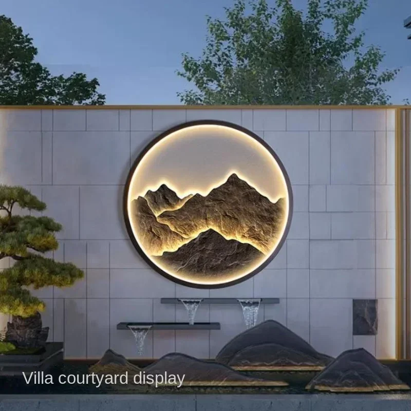 Modern luxury wall lamp outdoor waterproof wall lamp Chinese style Zen porch living room landscape lamp wall lamp painting - Image 6