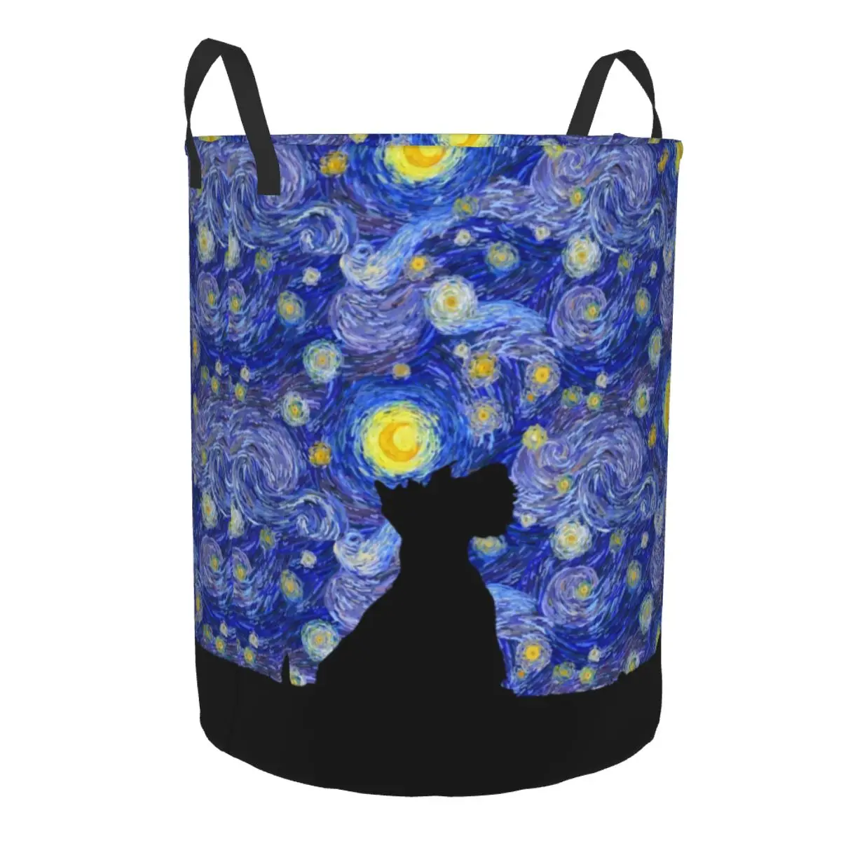 Scottish Terrier Van Gogh Laundry Hamper Large Storage Basket Scottie Aesthetic Art Dog Kids Nursery Toy Organizer