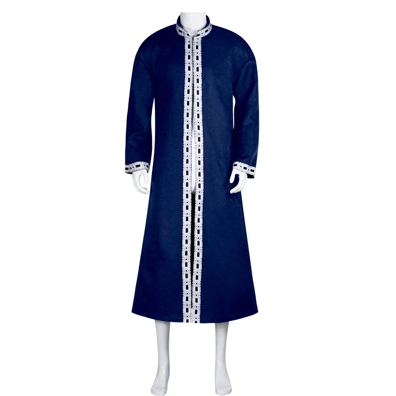 Costume Cosplay Retro Medieval para Homens e Mulheres, Traje Anime, Robe Azul, Roupas Pastor, Fato de Festa de Carnaval de Halloween