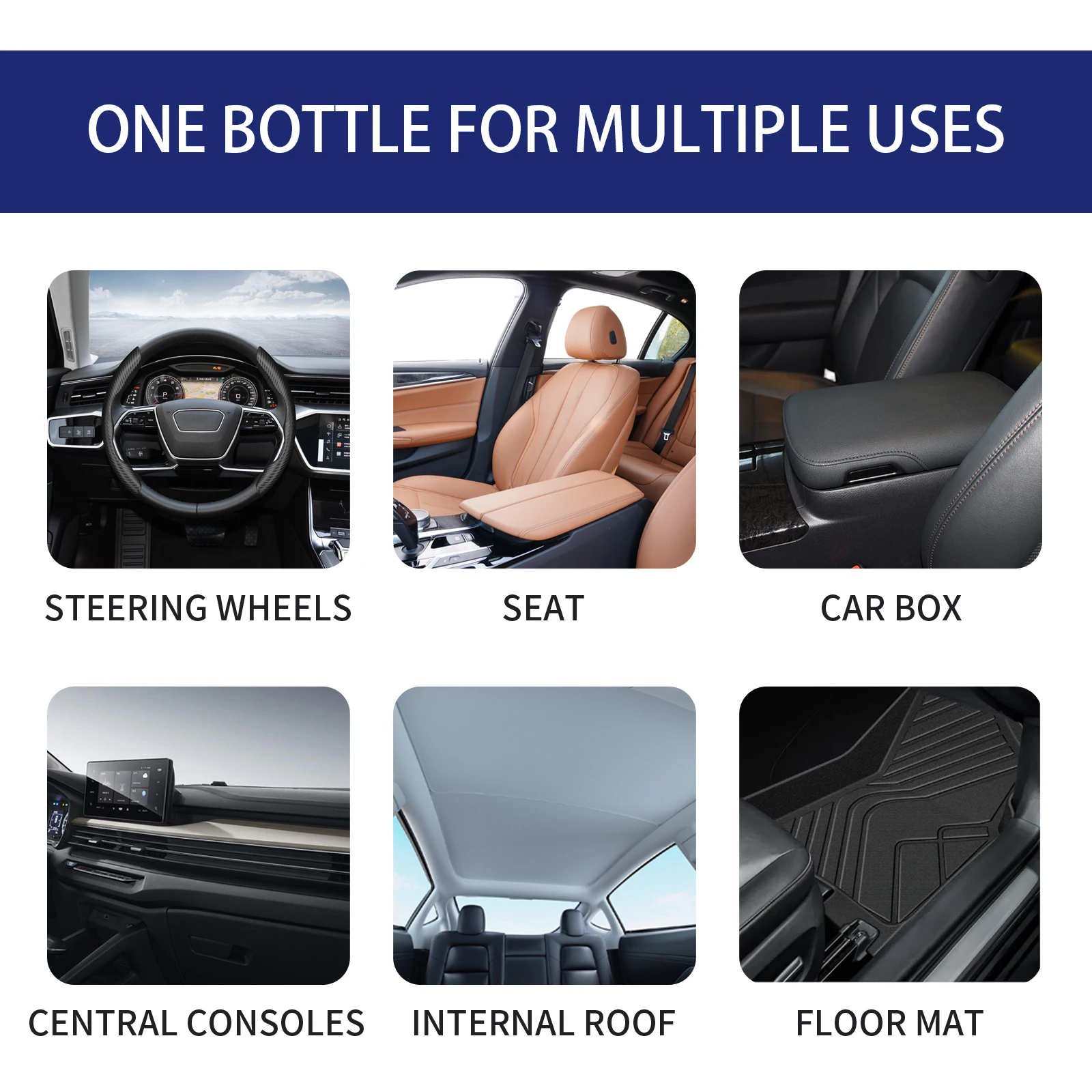 بخاخ تفصيل السيارة الداخلي 100 مل منظف داخلي متعدد الأغراض ومحامي للوحة القيادة وحواف بلاستيكية للحماية من الأشعة فوق البنفسجية والغبار