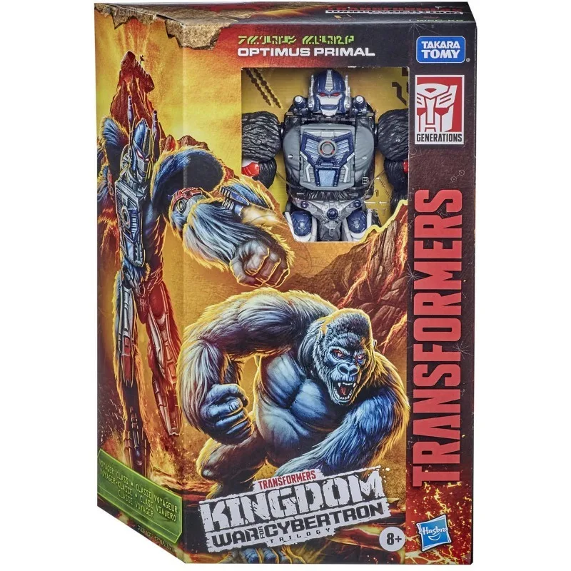 ในสต็อก Takara Tomy Transformers ของเล่น Kingdom WFC-K8 Optimus Primal รุ่นหุ่นยนต์คอลเลกชันตัวเลขการกระทําของเล่นของขวัญงานอดิเรก