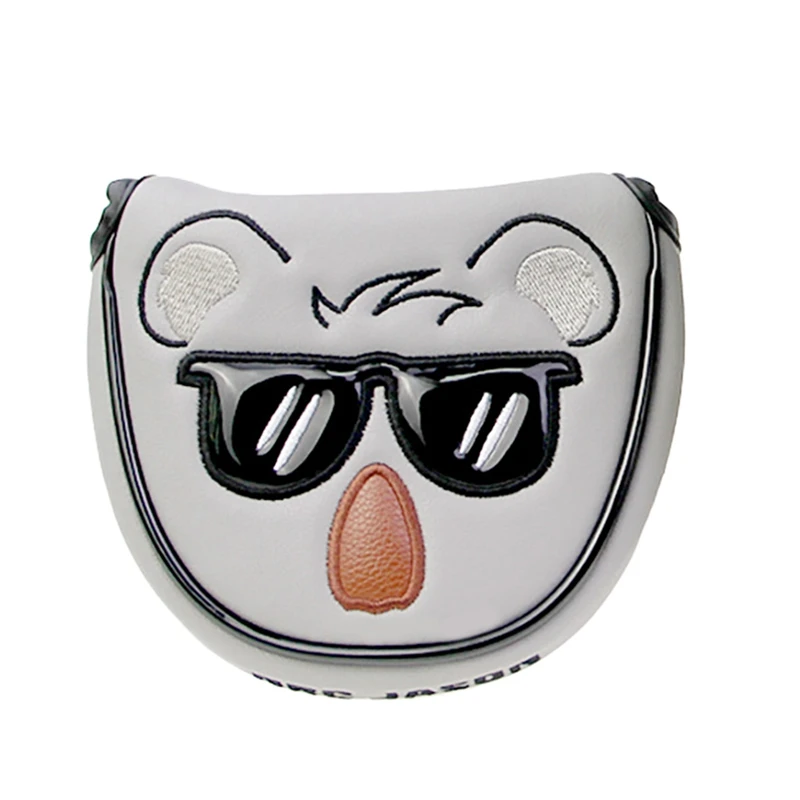 Golf Putter Cover Magnetic Closure For Mallet Blade Putter Synthetic Leather Golf Headcover Cute Koala Golf Covers