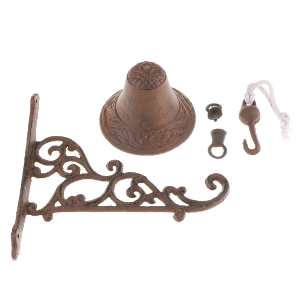 Cast Iron Dinner Bell Simple Wall Mount Metal Door Bell Home Garden Porch Patio Farm Yard Cabin Craft Decoration Retro