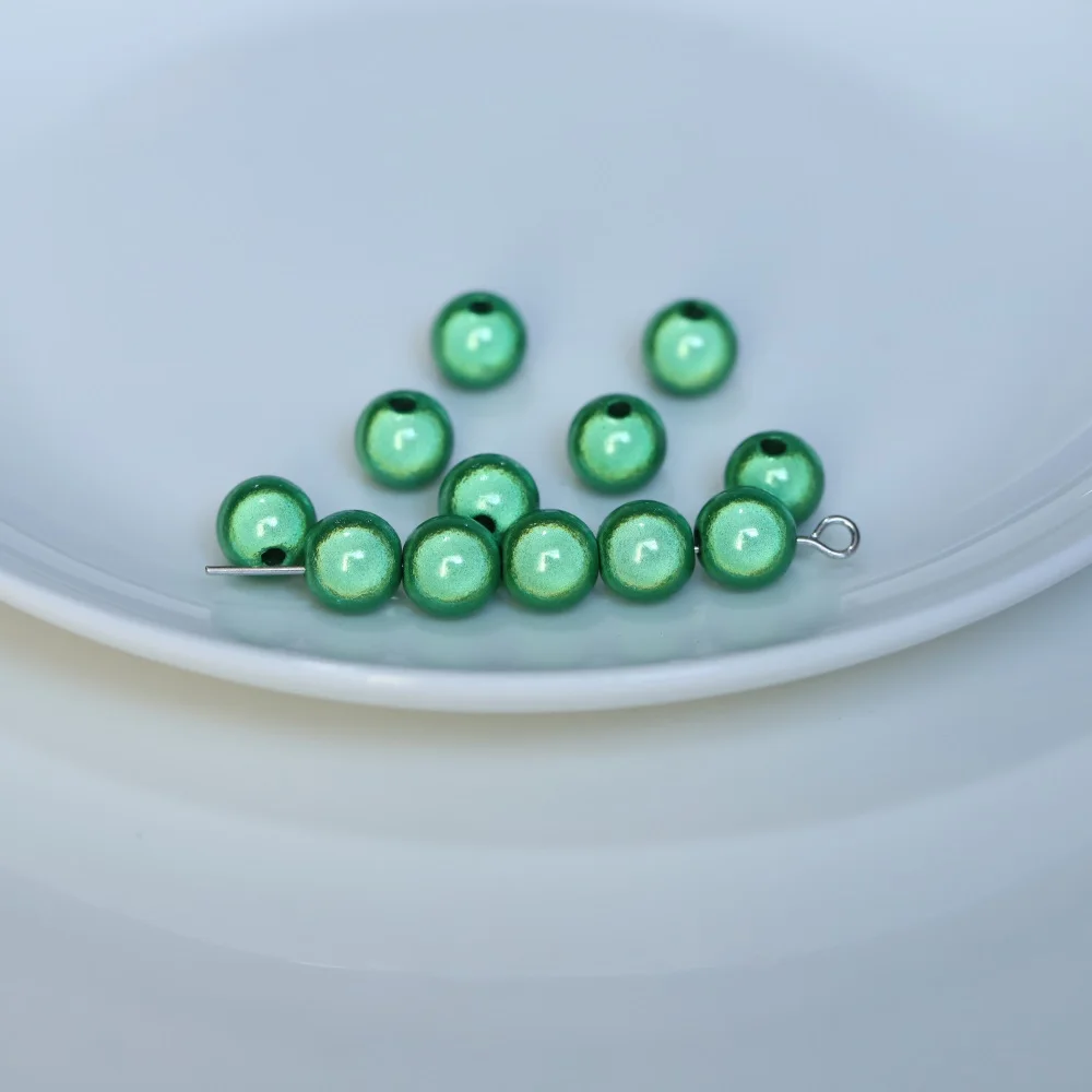 4/6/8/10/12/14 MM Perle Perle Satin Glanz Imitation Perlmutt gefärbt Runde Glas Lose Spacer Perle Für Schmuck Halskette Vase Füllstoff