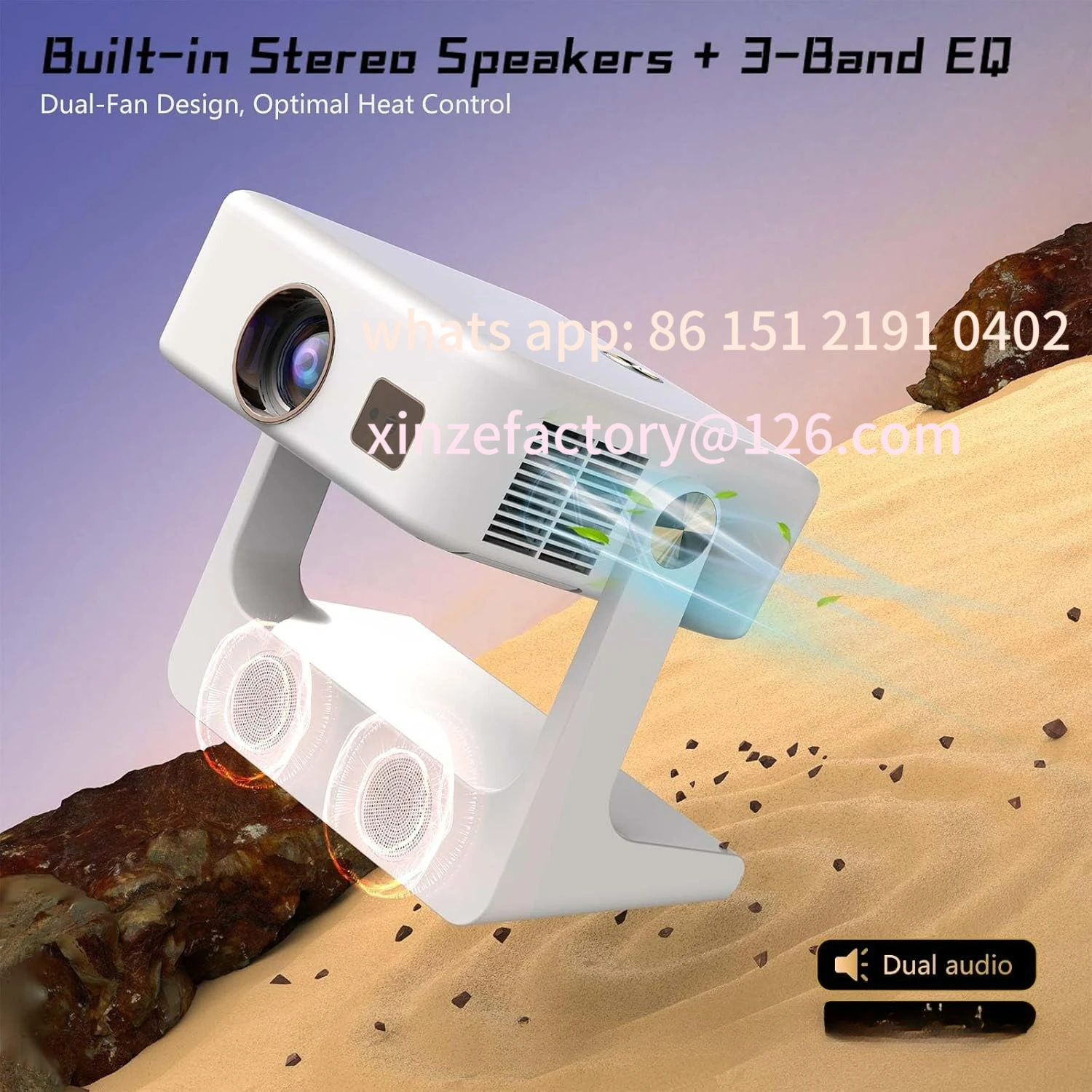 Proiezione schermo per telefono cellulare 4K ad altissima definizione personalizzabile Proiezione con messa a fuoco automatica WIFI Proiettore PTZ completamente chiuso