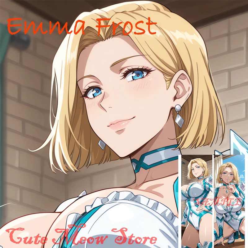 Dakimakura أنيمي إيما فروست على الوجهين طباعة وسائد الجسم بالحجم الطبيعي غطاء وسادة الكبار للتخصيص