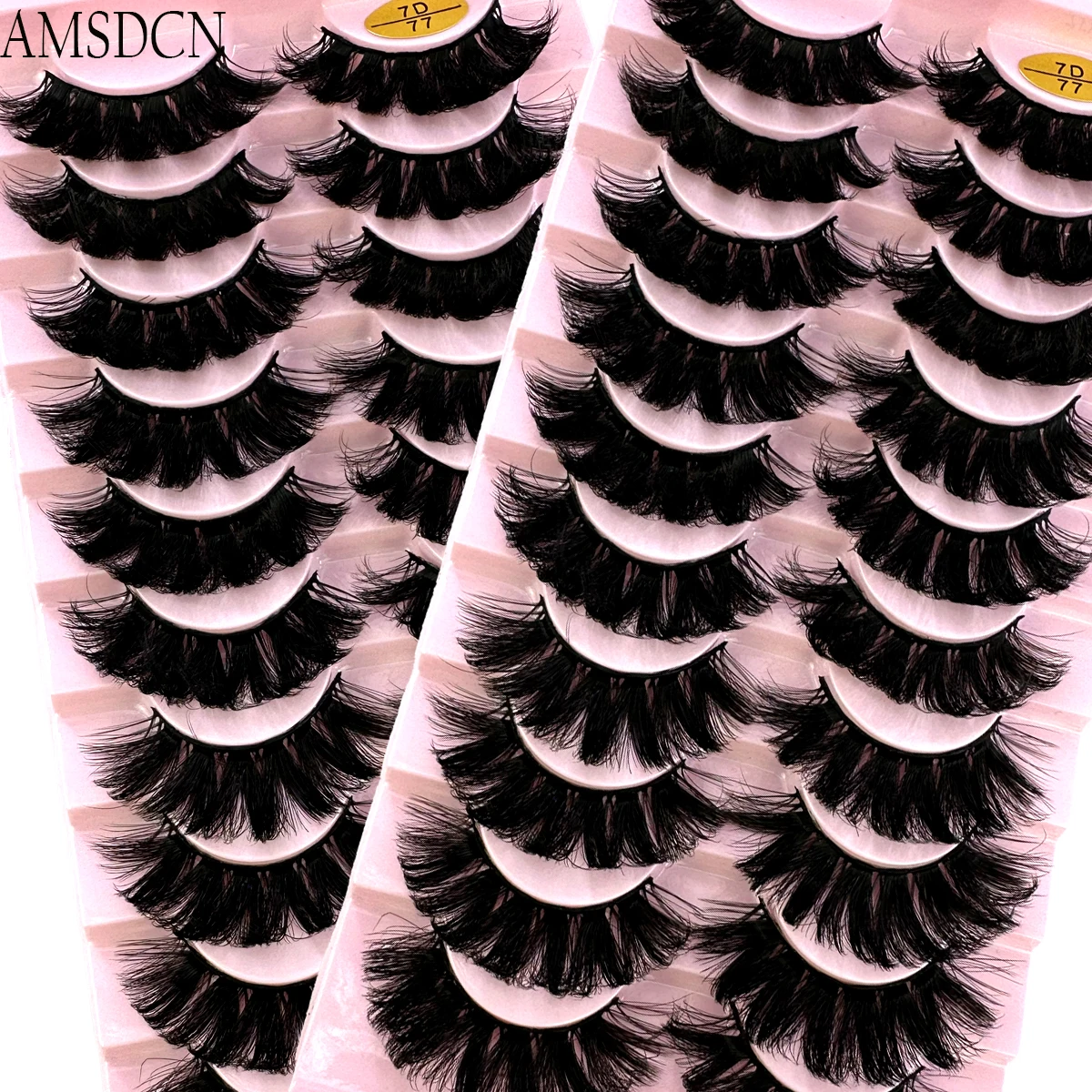Novo 10 pares dd curvado russo cílios volumosos fofos cílios postiços naturais longos macios finos bagunçados dramáticos cílios postiços