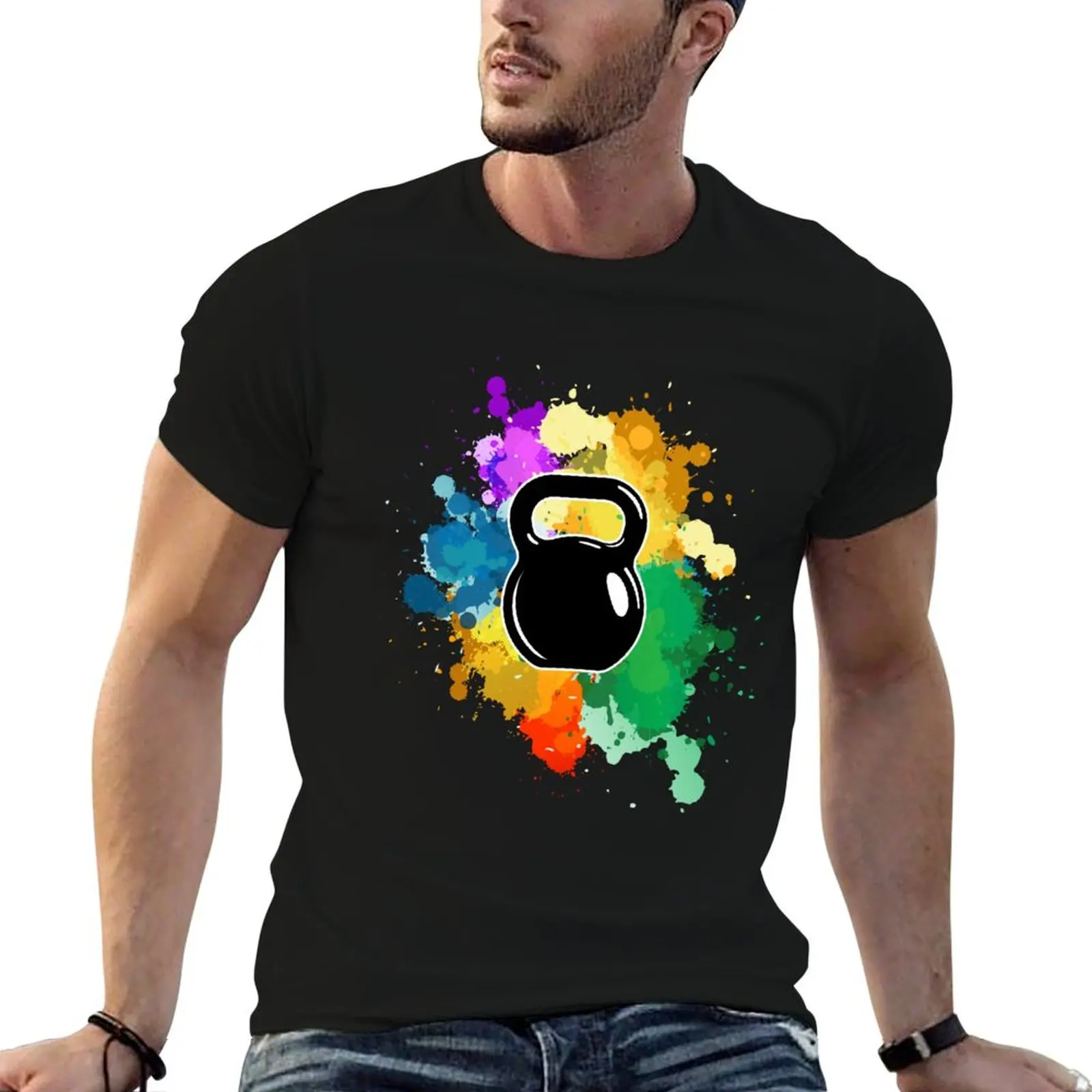 Kettlebell Colorful T-Shirt cotton t shirts high quality t shirt man luxury t shirts cotton 100% T-shirt