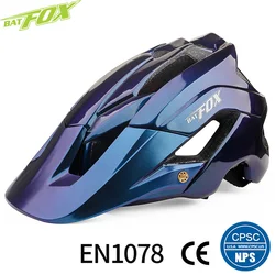 Batfox Fietshelm Road Mountainbike Helm Mtb Integraal Gegoten Met Zonneklep Fietshelm Mannen Vrouwen Ultralight Helm